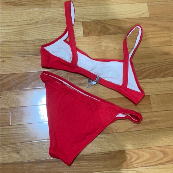 SOLID AND STRIPED red bikini set - Picture 2 of 3